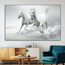 Large Wall Art Canvas Print – Beautiful Running White Horses