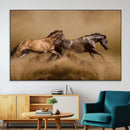 Large Wall Art Canvas Print – Two Running Brown Horses