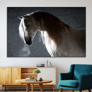 Large Wall Art Cream Colored Horse on Grey Background Canvas
