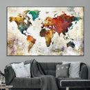 Watercolor World Map Canvas Print – Framed Wall Art for by MyGreatCanvas | Canvas Wall Art Prints | Photo Prints & Wall Decor
