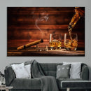 Whiskey and Cigar Wall Art Canvas | 3 Panel Bar Room Decor by MyGreatCanvas | Canvas Wall Art Prints | Photo Prints & Wall Decor
