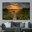 Lake and Flower Wall Art Canvas Print