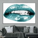 Blue Lips Wall Art Canvas Print