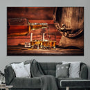 Whiskey and Cigar Canvas Wall Art | 3 Panel Bar Room Decor by MyGreatCanvas | Canvas Wall Art Prints | Photo Prints & Wall Decor