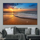 Sunset and Beach at Night Wall Art Canvas Print
