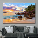Tropical Island Beach Sunset Canvas Print