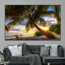 Tropical Island Sunset on the Beach Palms Wall Art Canvas by MyGreatCanvas | Canvas Wall Art Prints | Photo Prints & Wall Decor