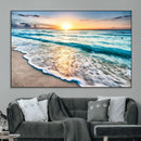 Sunset Beach Waves Canvas Wall Art – 5-Panel Ocean Sunset by MyGreatCanvas | Canvas Wall Art Prints | Photo Prints & Wall Decor