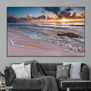 Sea Ocean Sunset Beach Wall Art Canvas Print