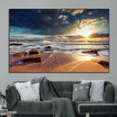 Golden Hour Beach Sunset Canvas Triptych, Ocean Waves and by MyGreatCanvas | Canvas Wall Art Prints | Photo Prints & Wall Decor
