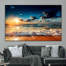 Golden Hour Sunset Over Ocean Waves Wall Art Canvas Print | by MyGreatCanvas | Canvas Wall Art Prints | Photo Prints & Wall Decor