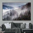 Beautiful Rising Fog in Winter Mountain Landscape- Framed