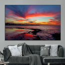 Glorious Sunset on The Beach Wall Art Canvas Print