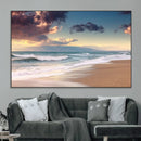 Cloudy Weather Beach Sunset Canvas Print | Sunrise Wall Art by MyGreatCanvas | Canvas Wall Art Prints | Photo Prints & Wall Decor