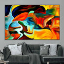 Human Love Figures Abstract Wall Art Canvas Print