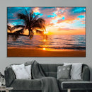 Palm Tree Sunset On The Beach Wall Art Canvas, Framed Palm by MyGreatCanvas | Canvas Wall Art Prints | Photo Prints & Wall Decor