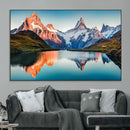 Landscape Mountain and Lake View Wall Art Canvas Print