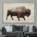 Buffalo Wall Art, Western Bison Canvas Print, Rustic Buffalo