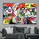 Picasso Style Art Abstract Canvas Wall Art Print , Colorful