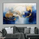 Navy Blue Abstract Wall Art Canvas Print