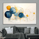 Geometric Blue Orange Abstract Wall Art Canvas, Geometric