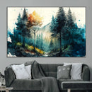 Watercolor Trees Forest Abstract Wall Art Canvas Print,