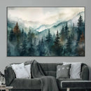 Serenity Forest Wall Art Canvas | Foggy Mountain Landscape