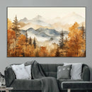 Golden Autumn Forest Wall Art Canvas | Mountain Landscape