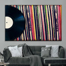 Vinyl Record and Album Collection Canvas Wall Art - Retro