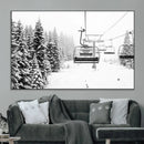 Ski Wall Art - Ski Lift Wall Art Canvas Print Snow Covered by MyGreatCanvas | Canvas Wall Art Prints | Photo Prints & Wall Decor