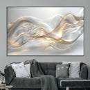 Abstract art Grey and Gold Lines Wall Art