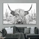 Rustic Charm | Cow Longhorn Black White Bighorn Wall Art