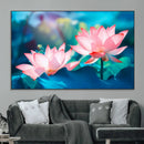 Pink Lotus Flower Canvas Wall Art | Vibrant Floral Wall