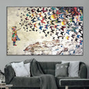 Banksy Wall Art - Banksy Girl Butterfly Graffiti Wall Art