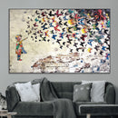 Banksy Wall Art - Banksy Girl Butterfly Graffiti Wall Art