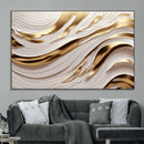 Gold and White Abstract Wave Canvas – Elegant Flowing Design by MyGreatCanvas | Canvas Wall Art Prints | Photo Prints & Wall Decor