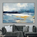 Abstract Ocean Canvas Wall Art - Coastal Blue and Gold
