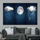 Dark Blue Cloud Art, 3 Piece Indigo Blue Wall Art, Aesthetic