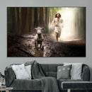 Jesus Canvas Wall Art - Jesus Running After Lost Lamb,
