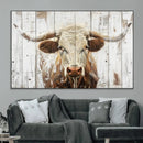 Rustic Longhorn Bull Wall Art Canvas Set – Western-Inspired by MyGreatCanvas | Canvas Wall Art Prints | Photo Prints & Wall Decor