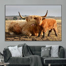Highland Cow Canvas Wall Art Animal Print for Farm House