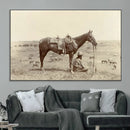 Cowboy Wall Art - Western Horse Canvas Print - Vintage