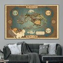 Avatar Wall Art: The Last Airbender Vintage Map - Wall Art