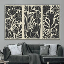 Modern Botanical Wall Art - Floral Black and White Canvas