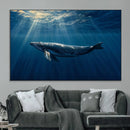 Whale under Ocean Wall Art Canvas Print