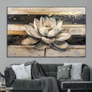 Abstract Lotus Flower Wall Art Canvas Print, Meditation Yoga