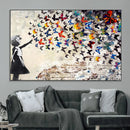 Banksy Graffiti Wall Art Canvas Print: Girl Releasing