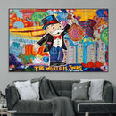Pop Art Monopoly Man Canvas Wall Art Print - Bold and