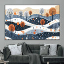 Abstract Winter Landscape Canvas Wall Art Print -  Large