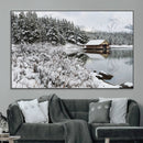 Winter Wall Art - Cabin by the Lake Canvas Wall Art - Serene by MyGreatCanvas | Canvas Wall Art Prints | Photo Prints & Wall Decor